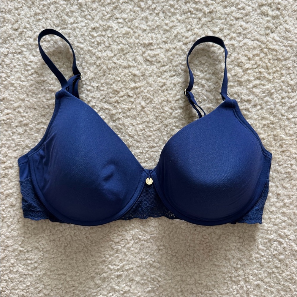 GUC natori navy blue lace bra 34D